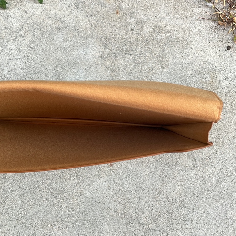Tan. Faux Leather Rectangular Envelope Case - Picture 3 of 6